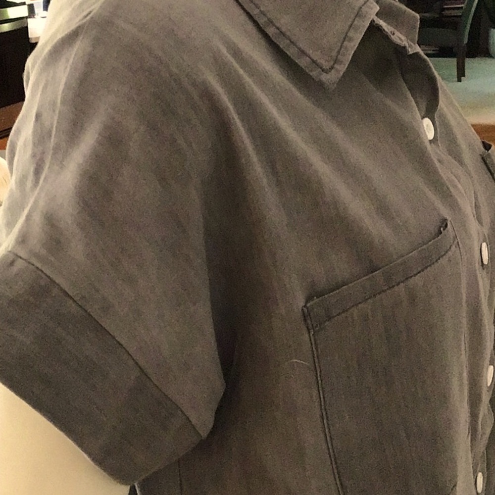 Taupe Cotton Short-sleeved Tunic/Dress - Picture 9 of 15